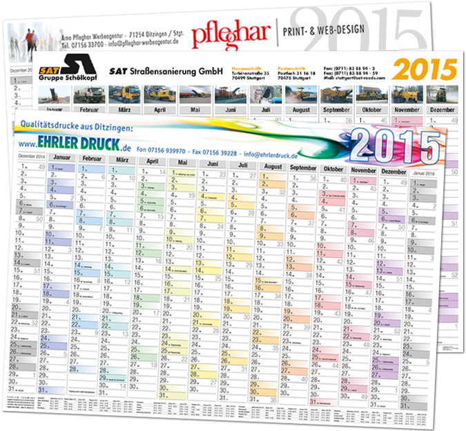Individuelle Wandkalender 2014: Beispiele
